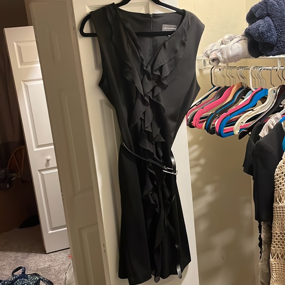 Black belted dress